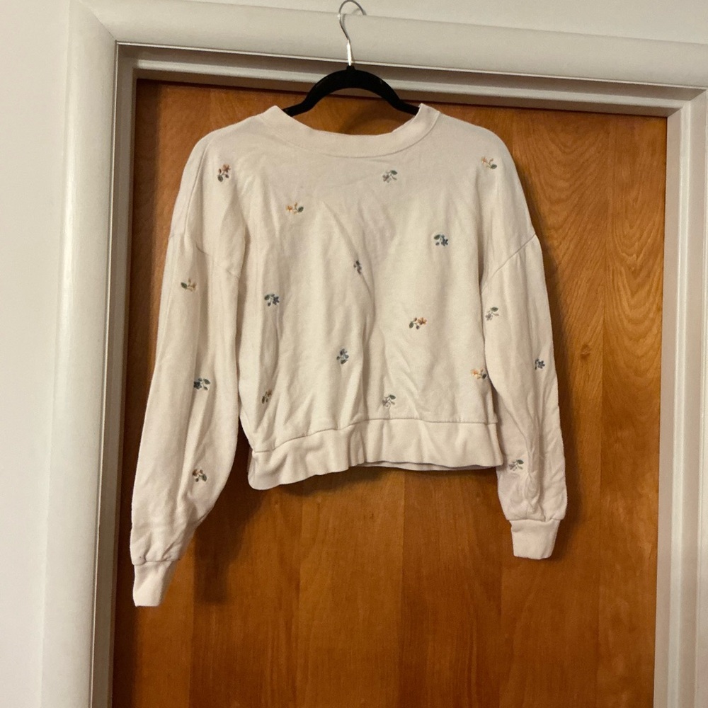 GAP Cream Sweatshirt with Floral Details